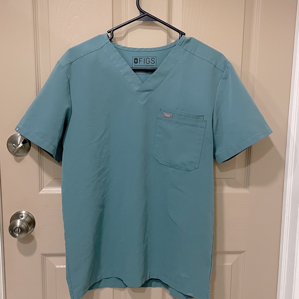 Figs scrub top ER Green SZ S EUC